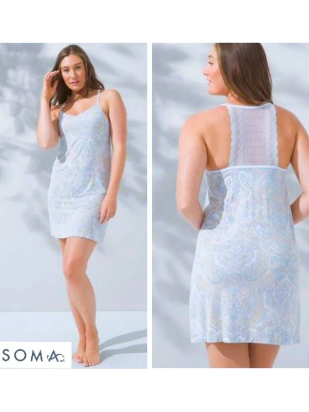 Soma Cool Nights Lace Back Chemise Medium
